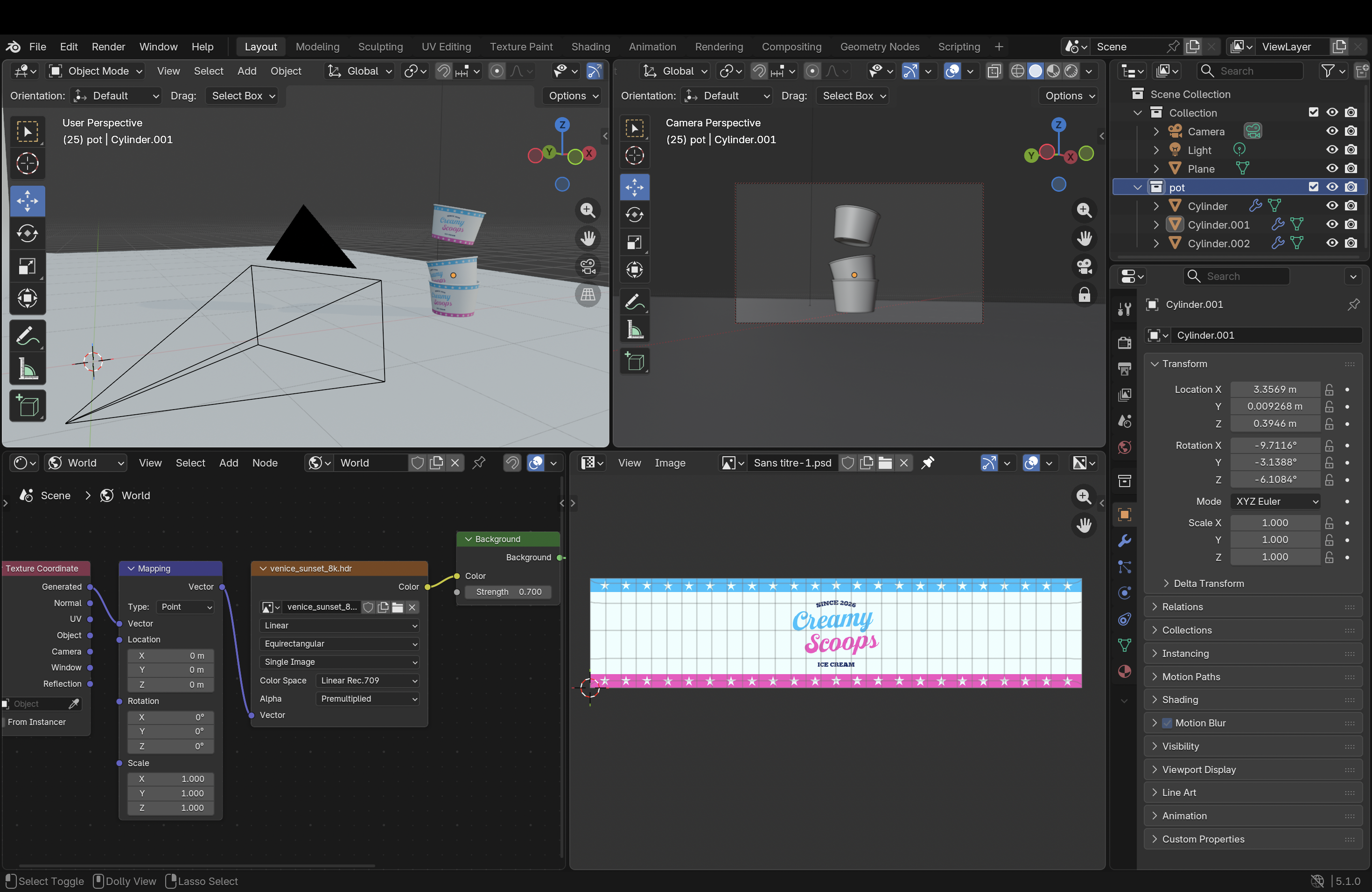 Creamy Scoops Blender Workspace