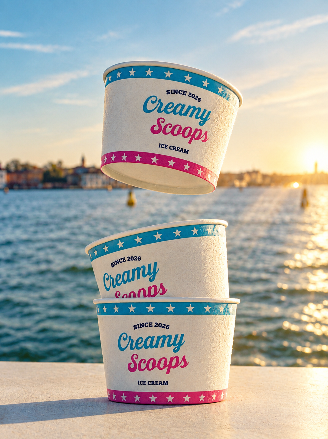 Creamy Scoops 3D Packaging Render